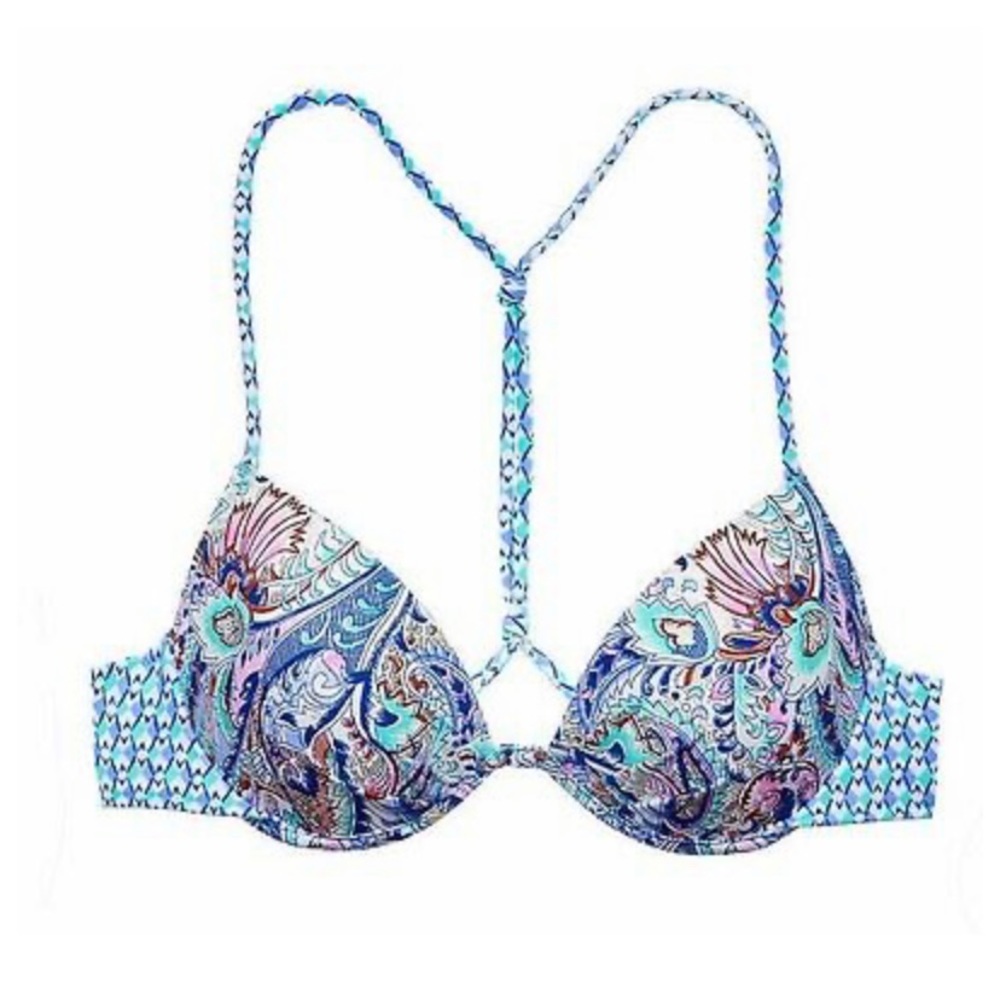 Victoria Secret Blue Paisley Tassel Bikini Top 🦋